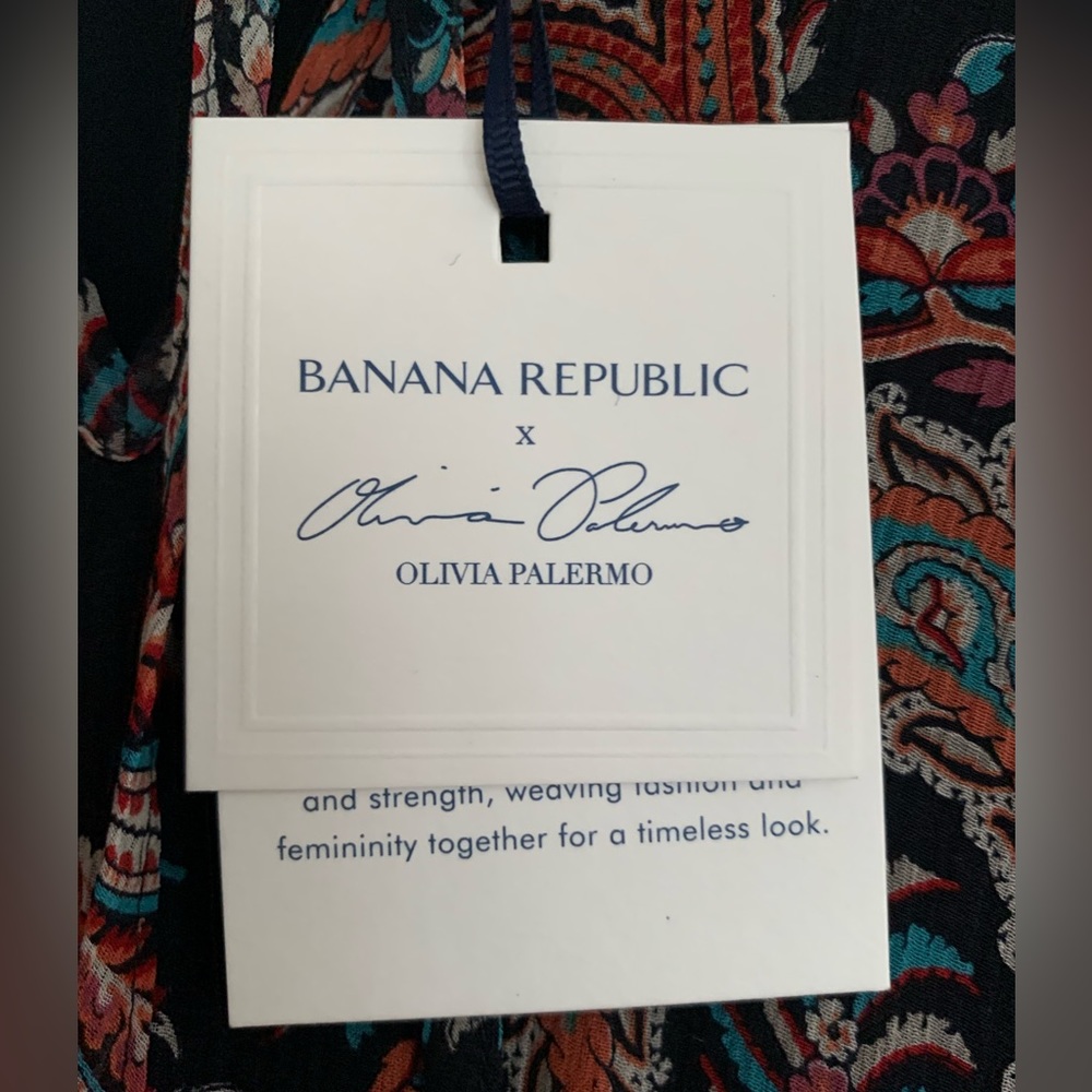 FINAL PRICE NWT Banana Republic SILK Maxi Dress Black/Green/Red/Cream Paisley L - Picture 9 of 16